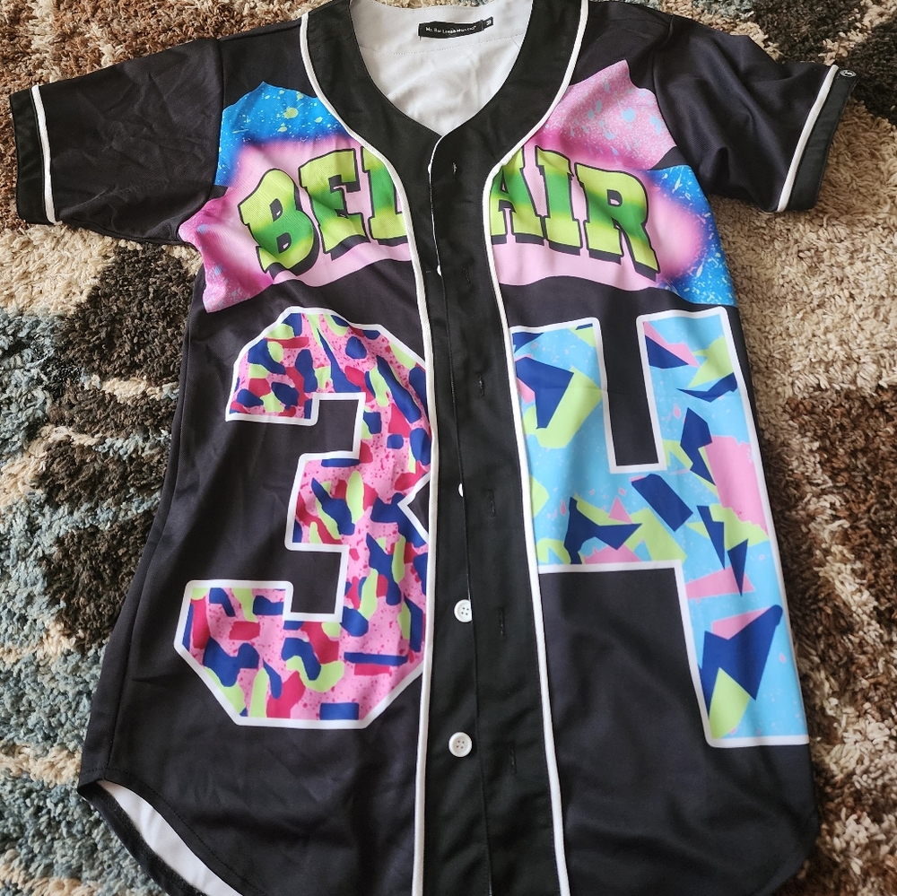 Mr. Bao Long&Miss. GO Graphic Belair Baseball Jersey 90s Themed Party